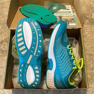 Orthofeet Women’s Coral Stretch Knit Athletic Shoe 8 Medium Turquoise